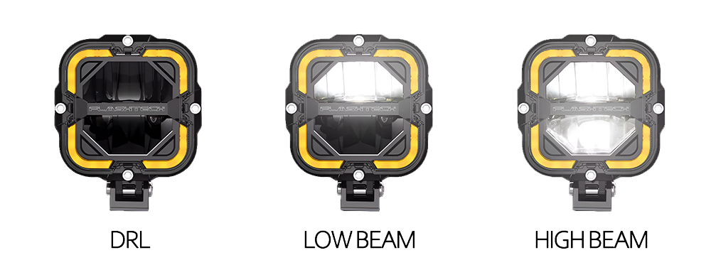 Flashtech TRI-FORGE DRL, Low Beam, High Beam Modes