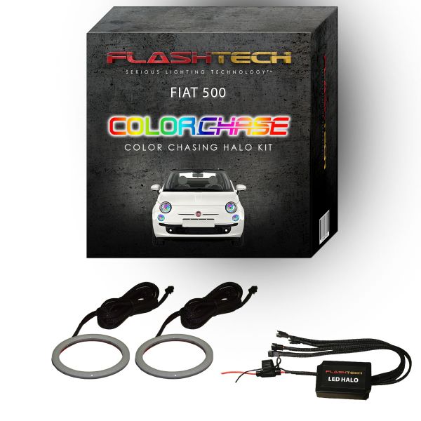Fiat 500 ColorChase LED Halo Headlight Kit 2012-2013