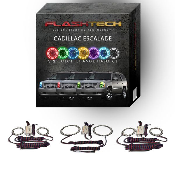 Cadillac Escalade V.3 Fusion Color Change LED Halo Headlight Kit 2007-2014