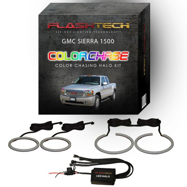 GMC Sierra Denali ColorChase LED Halo Headlight Kit 2001-2006