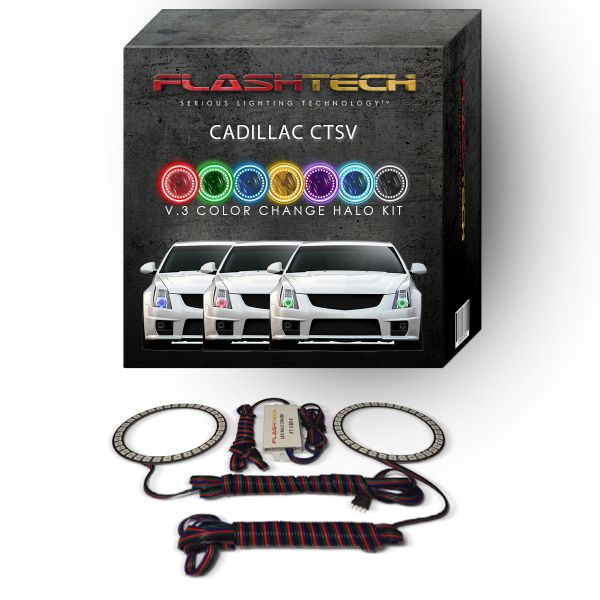 Cadillac CTS-V V.3 Fusion Color Change LED Halo Headlight Kit 2008-2015