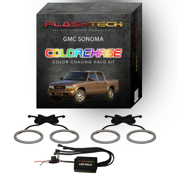 GMC Sonoma ColorChase LED Halo Headlight Kit 1998-2004