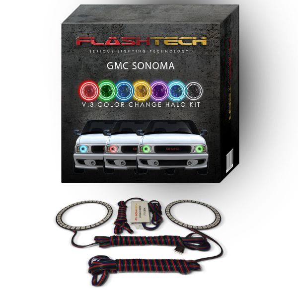 GMC Sonoma V.3 Fusion Color Change LED Halo Headlight Kit 1994-1997