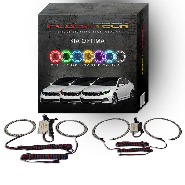 Kia Optima V.3 Fusion Color Change LED Halo Headlight Kit 2011-2013