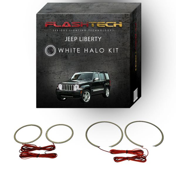 Jeep Liberty White LED Halo Headlight Kit 2008-2013