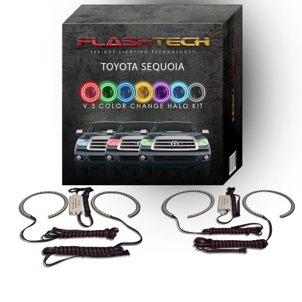 Toyota Sequoia V.3 Fusion Color Change LED Halo Headlight Kit 2007-2013