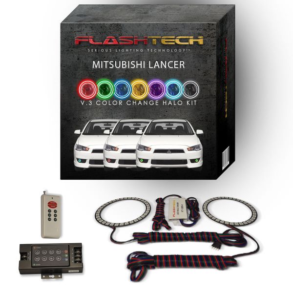 Mitsubishi Lancer 2008-2016 V.3 Fusion Color Change LED Halo Fog light Kit with RF Remote