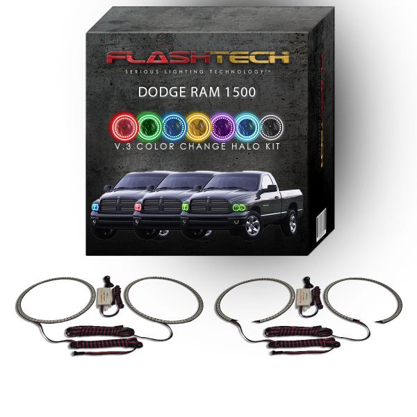 Dodge Ram V.3 Fusion Color Change LED Halo Headlight Kit 2002-2005