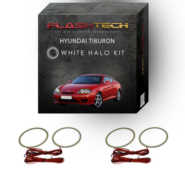 Hyundai Tiburon White LED Halo Headlight Kit 2005-2006