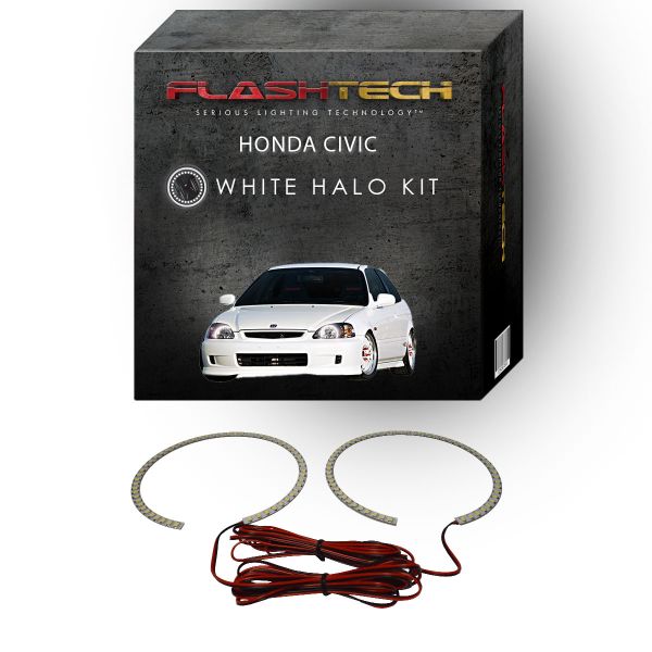 Honda Civic White LED Halo Headlight Kit 1996-1998