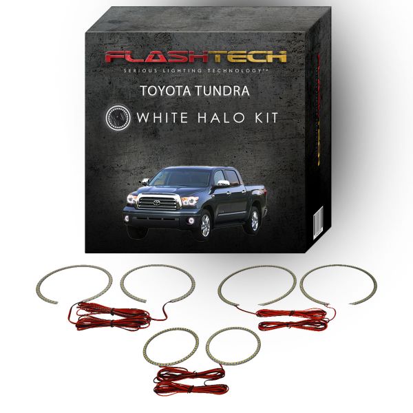 Toyota Tundra White Headlight & LED Halo Fog Light Kit 2007-2013