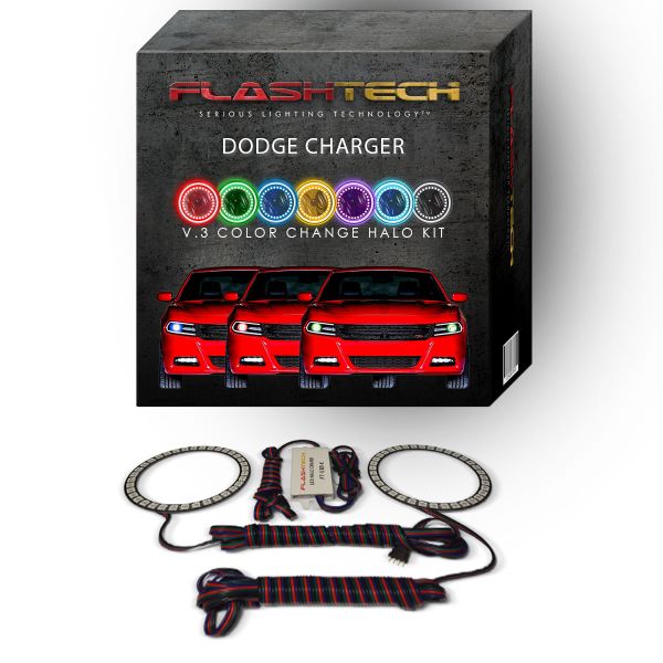 Dodge Charger V.3 Fusion Color Change LED Halo Headlight Kit 2015-2019