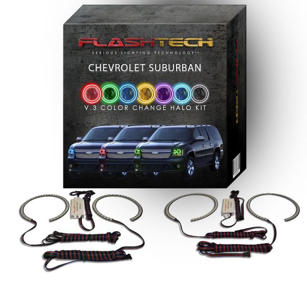 Chevrolet Suburban V.3 Fusion Color Change LED Halo Headlight Kit 2007-2013
