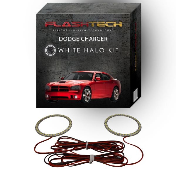 Dodge Charger White LED Halo Fog Light Kit 2005-2010