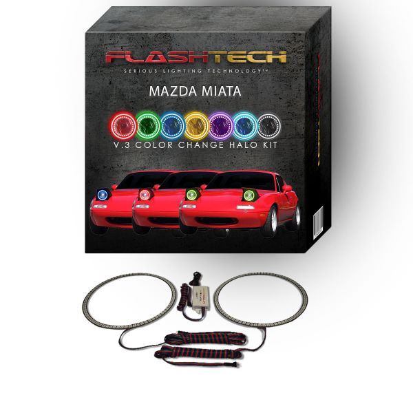 Mazda Miata V.3 Fusion Color Change LED Halo Headlight Kit 1990-1997