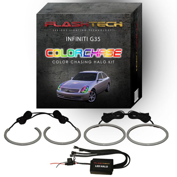 Infiniti G35 Sedan ColorChase LED Halo Headlight Kit 2003-2004