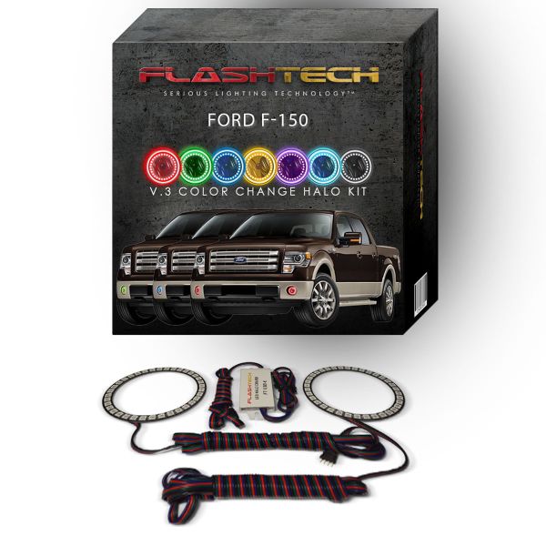 Ford F150 Projector V.3 Fusion Color Change LED Halo Fog Light Kit 2013-2014