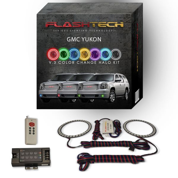 GMC Yukon 2007-2013 V.3 Fusion Color Change LED Halo Fog light Kit with RF Remote