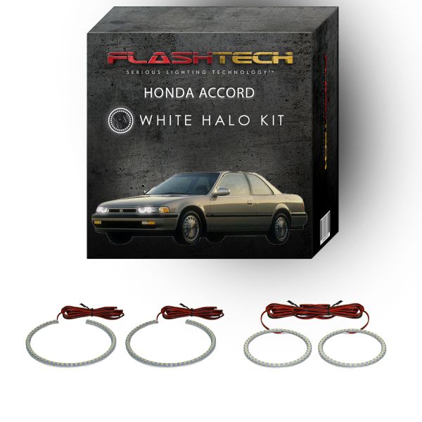 Honda Accord White LED Halo Headlight Kit 1990-1993