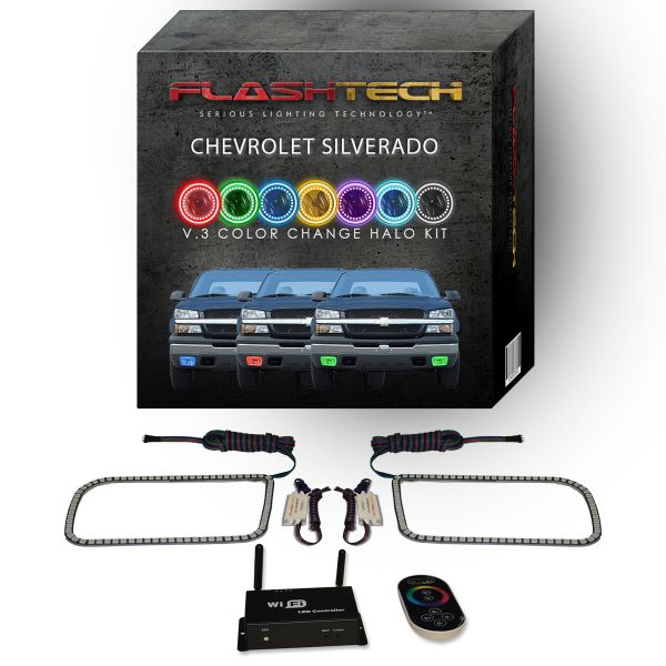 Chevrolet Silverado 2003-2006 V.3 Fusion Color Change LED Halo Fog light Kit with Wifi Remote
