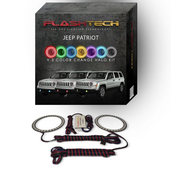 Jeep Patriot V.3 Fusion Color Change LED Halo Fog Light Kit 2011-2015