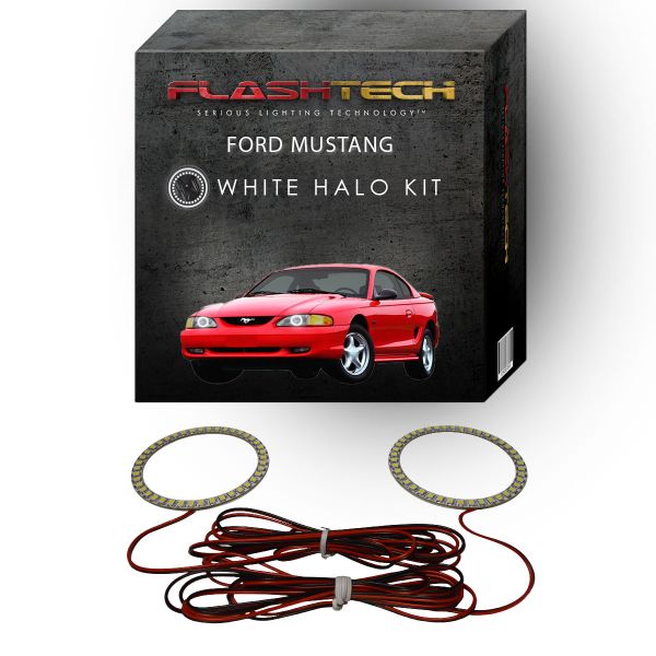 Ford Mustang White LED Halo Headlight Kit 1994-1998