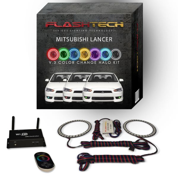 Mitsubishi Lancer 2008-2016 V.3 Fusion Color Change LED Halo Fog light Kit with Wifi Remote