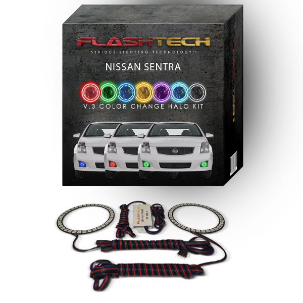 Nissan Sentra V.3 Fusion Color Change LED Halo Fog Light Kit 2007-2011