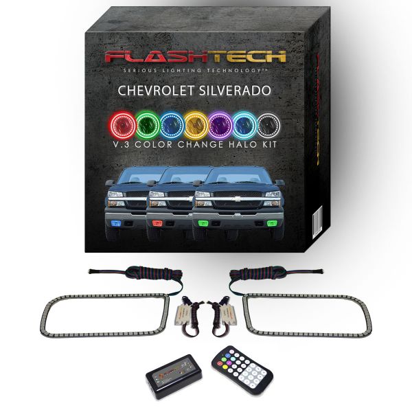 Chevrolet Silverado 2003-2006 V.3 Fusion Color Change LED Halo Fog light Kit with Colorfuse RF Remote