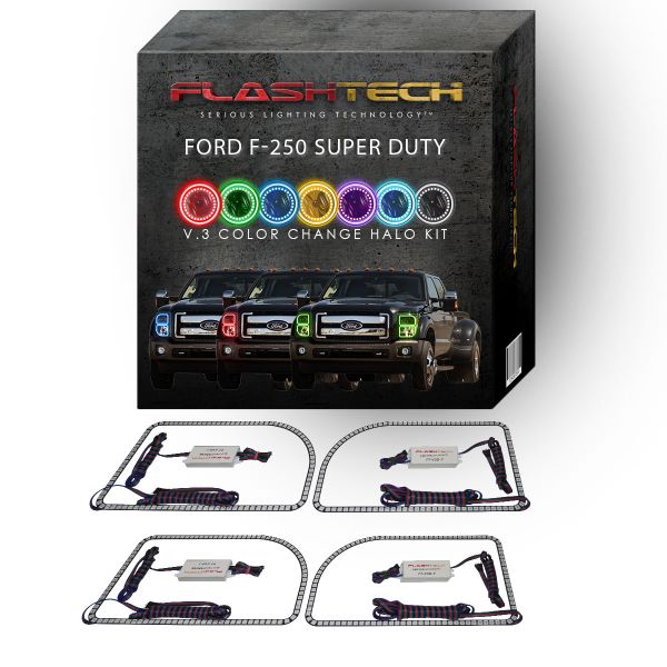 Ford 250 /Ford F350 V.3 Fusion Color Change LED Halo Headlight Kit 2011-2015