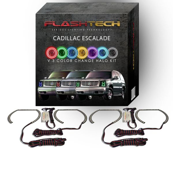 Cadillac Escalade V.3 Fusion Color Change LED Halo Headlight Kit 2002-2006