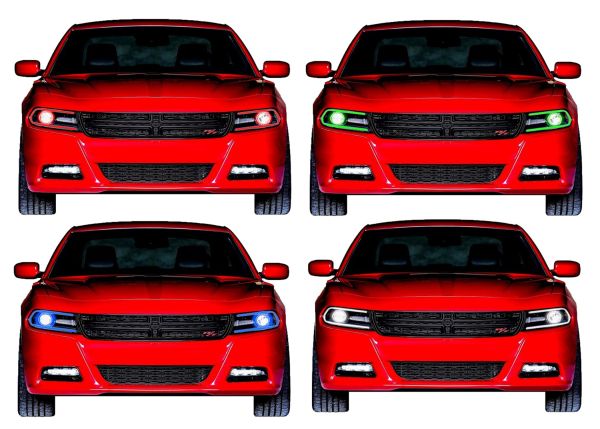 Dodge Charger V.3 Fusion Color Change LED Halo and DRL Headlight Kit 2015-2019