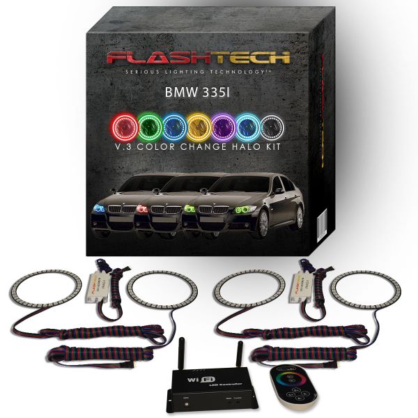 BMW 335i 2006-2008 V.3 Fusion Color Change LED Halo Headlight Kit with Wifi Remote
