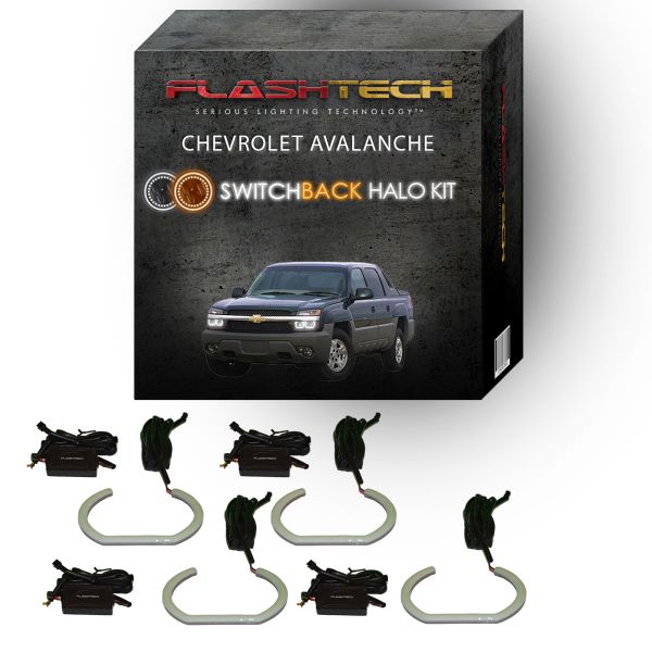 Chevrolet Avalanche White Halo Headlight Kit 2003-2006 (Cladded)