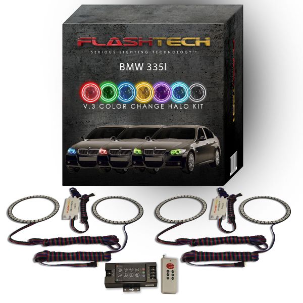 BMW 335i 2006-2008 V.3 Fusion Color Change LED Halo Headlight Kit with RF Remote