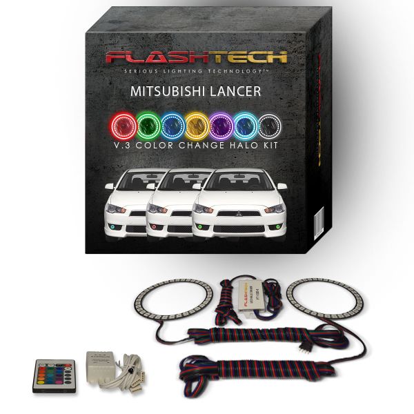 Mitsubishi Lancer 2008-2016 V.3 Fusion Color Change LED Halo Fog light Kit with IR Remote