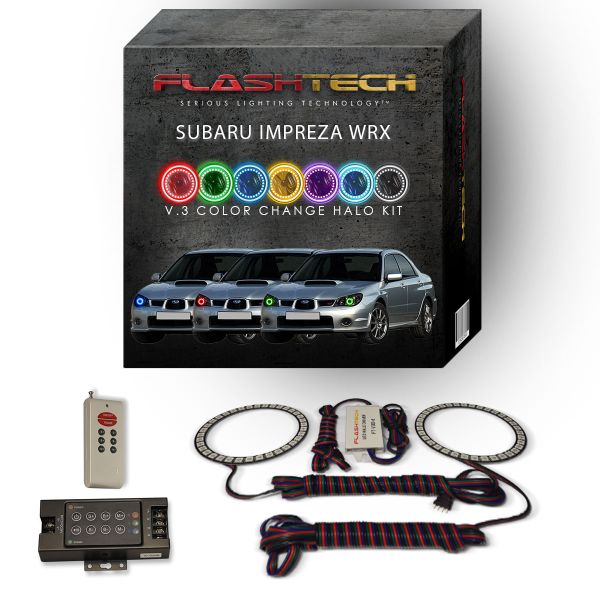Subaru Impreza WRX 2006-2007 V.3 Fusion Color Change LED Halo Headlight Kit with RF Remote