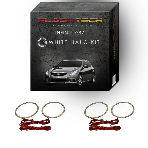 Infiniti G37 Sedan White LED Halo Headlight Kit 2010-2013