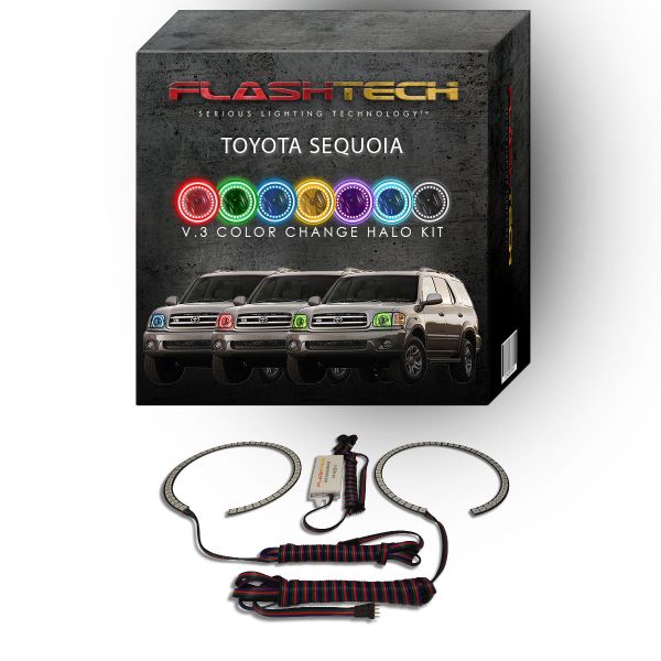 Toyota Sequoia V.3 Fusion Color Change LED Halo Headlight Kit 2001-2004