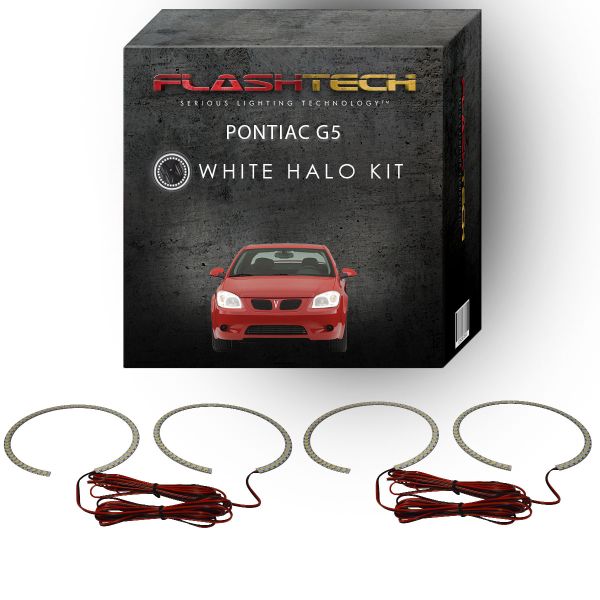 Pontiac G5 White LED Halo Headlight Kit 2005-2010