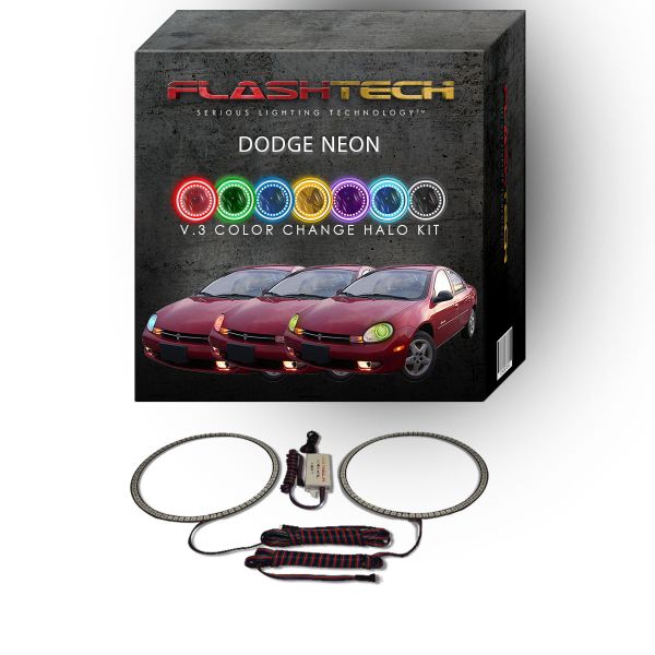 Dodge Neon V.3 Fusion Color Change LED Halo Headlight Kit 2000-2002