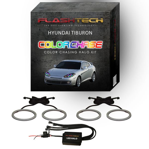 Hyundai Tiburon ColorChase LED Halo Headlight Kit 2007-2008