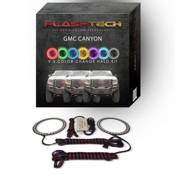 GMC Canyon V.3 Fusion Color Change LED Halo Headlight Kit 2015-2018