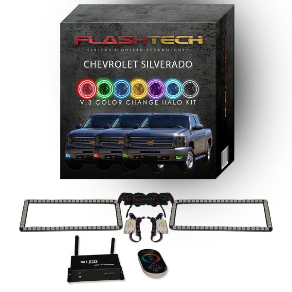 Chevrolet Silverado 2007-2013 V.3 Fusion Color Change LED Halo Fog light Kit with Wifi Remote