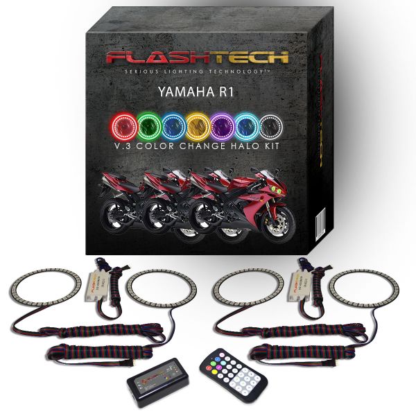 Yamaha R1 2004-2006 V.3 Fusion Color Change LED Halo Headlight Kit with Colorfuse RF Remote