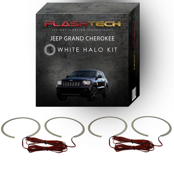 Jeep Grand Cherokee White LED Halo Headlight Kit 2011-2013