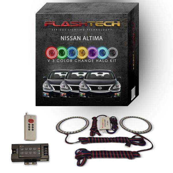 Nissan Altima Sedan 2013-2015 V.3 Fusion Color Change LED Halo Fog light Kit with RF Remote