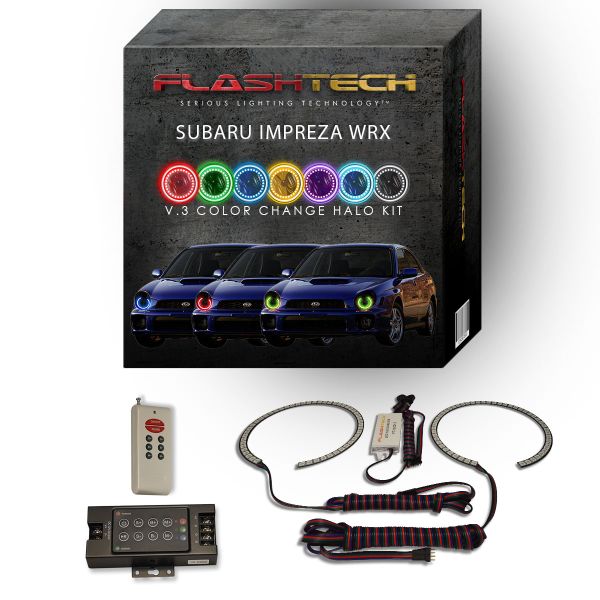 Subaru Impreza WRX 2002-2003 V.3 Fusion Color Change LED Halo Headlight Kit with RF Remote