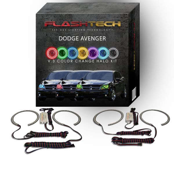 Dodge Avenger V.3 Fusion Color Change LED Halo Headlight Kit 2008-2015