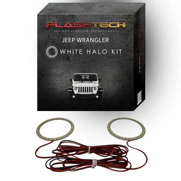 Jeep Wrangler JL White LED Halo Fog Light Kit 2018-2019